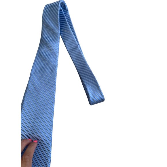 VALENTINO Men's  Blue Silk Blend Neck Tie - Picture 4 of 8